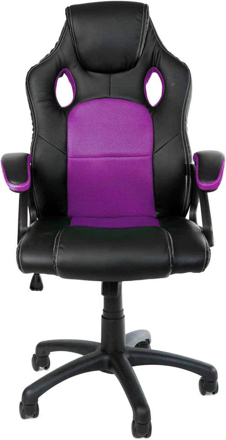 Gamer Stuhl Gaming Schreibtischstuhl Chefsessel Bürostuhl Ergonomisch, Lila, 9 Farbvarianten, gepols