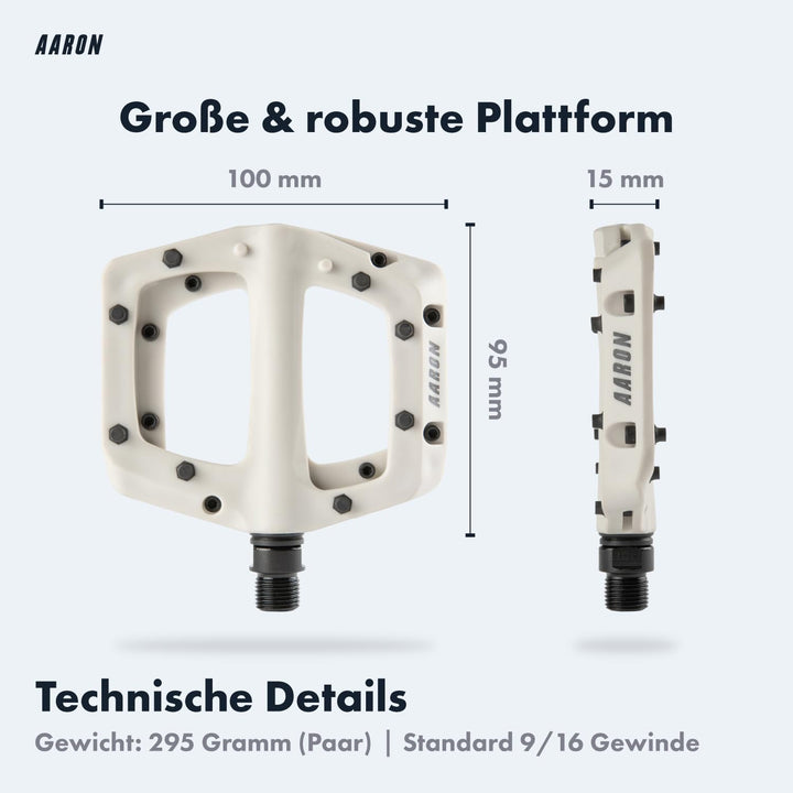 AARON Dirt MTB Pedale aus ultraleichten Nylonfasern mit abgedichtetem Industrie-Kugellager - rutschf