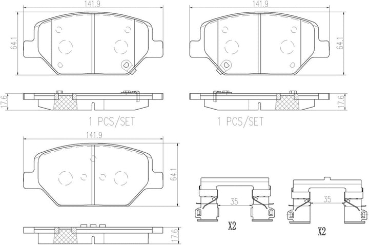 BREMBO Bremsbeläge mit Zubehör Vorne (P 07 007) passend für Vauxhall Insignia Mk II (B
