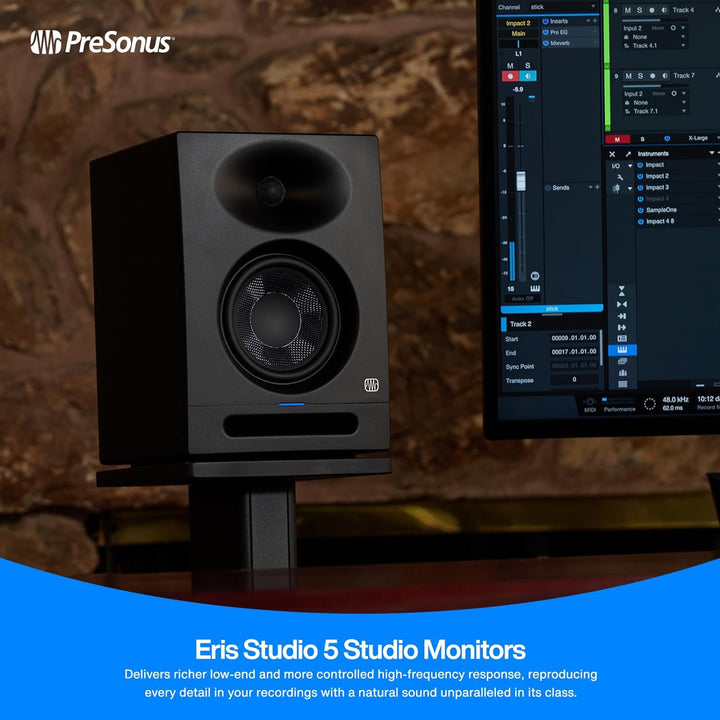 PreSonus Eris Studio 5 – 5,25" Aktive 2-Wege-Studiomonitore mit EBM Waveguide 5.25" treiber, 5.25" t