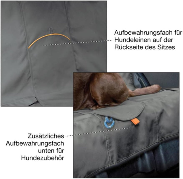 Kurgo Wander Rücksitz-Autoschondecke Hunde, Wasser- und schmutzabweisend, Universelle Passform, 140