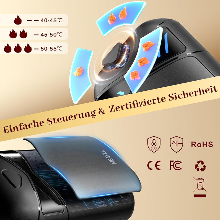 Handwärmer Wiederaufladbar 2er Pack, Magnetischer Taschenwärmer mit LED Anzeige & 6000mAh Akku, 3 He