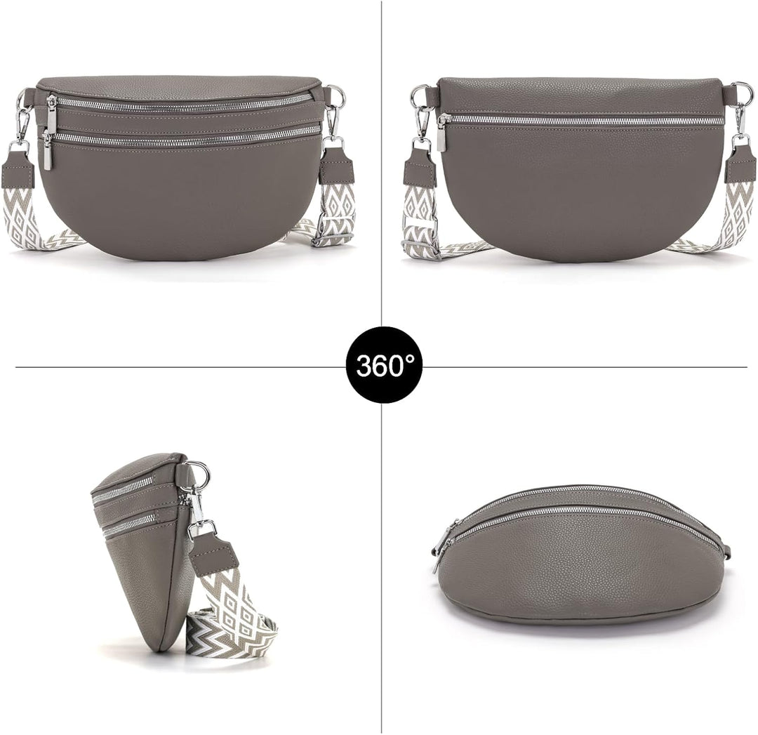 LANXINGLUO umhängetasche Damen Gross Bauchtasche Damen gross Crossbody Bag Damen Mit Kreditkartenfac