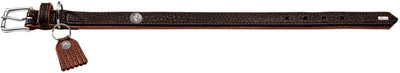 HUNTER CODY Hundehalsband, Leder, rustikal, weich, 60 (M-L), dunkelbraun/cognac 60 (M-L) dunkelbraun