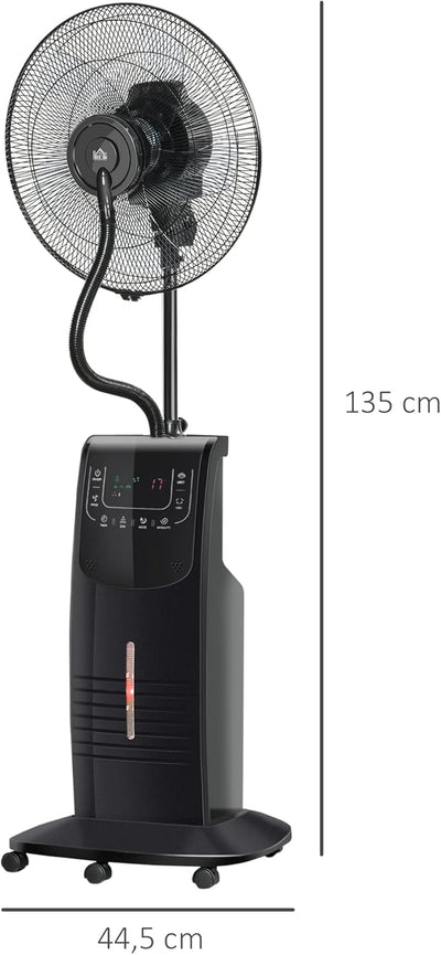 HOMCOM Standventilator mit 3,1 Liter Wasserkühlung 3 Modi Nebelfunktion 90 W Ventilator Lüfter Verst