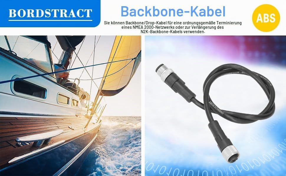 NMEA 2000 Backbone Cable 0.5m to 4m ABS Ersatz Cable Marine Yacht Accessories für Lowrance Simrad B&amp;