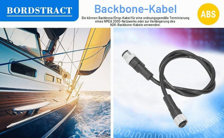 NMEA 2000 Backbone Cable 0.5m to 4m ABS Ersatz Cable Marine Yacht Accessories für Lowrance Simrad B&amp;