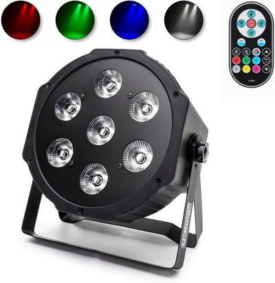 DELIBANG 4PCS RGBW LED Par Strahler 7 LED DMX Scheinwerfer Bühnenlicht Partylicht Lichteffekte mit F