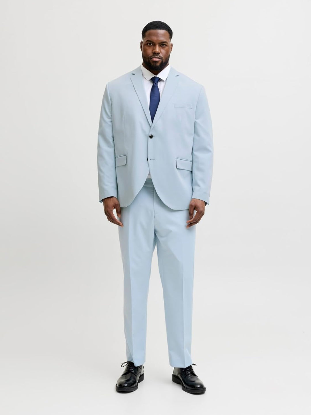 JACK & JONES Male Einreihiger Blazer und Hose Plus Size Regular Fit Anzug 72 Chambray Blue, 72 Gro&#