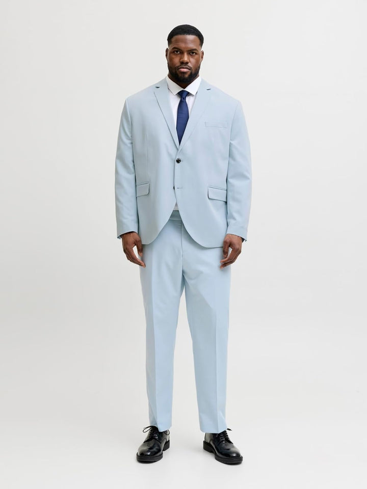 JACK & JONES Male Einreihiger Blazer und Hose Plus Size Regular Fit Anzug 72 Chambray Blue, 72 Gro&#