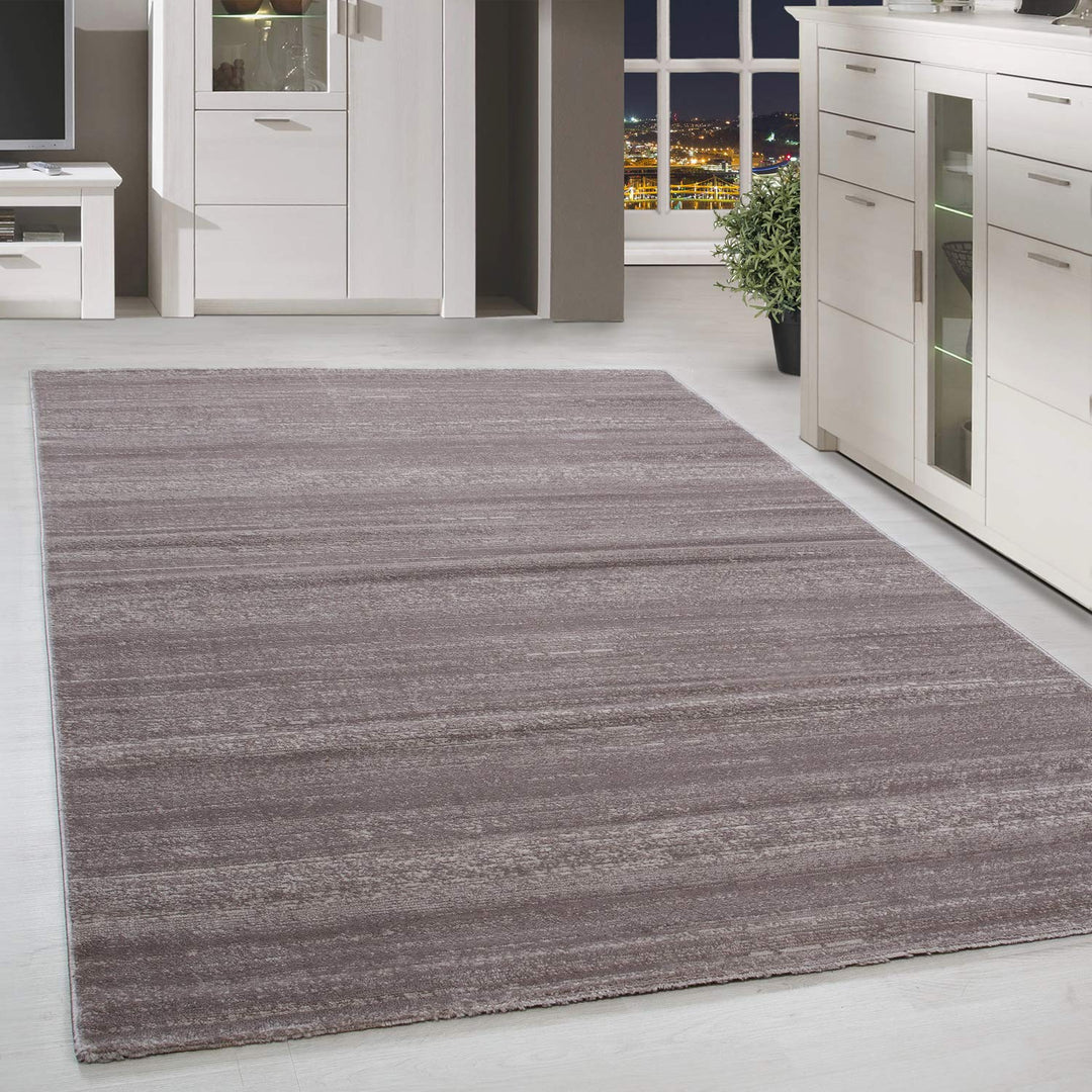 HomebyHome Teppich Wohnzimmer 80x300 cm Läufer Flurteppich Küche Beige Moderne Einfarbig Meliert Des
