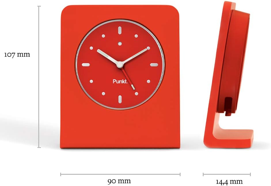 Punkt. AC01 Design Analoger Wecker mit Quarz, Schlummerfunktion, LED-licht, Batteriebetreben, Resiew