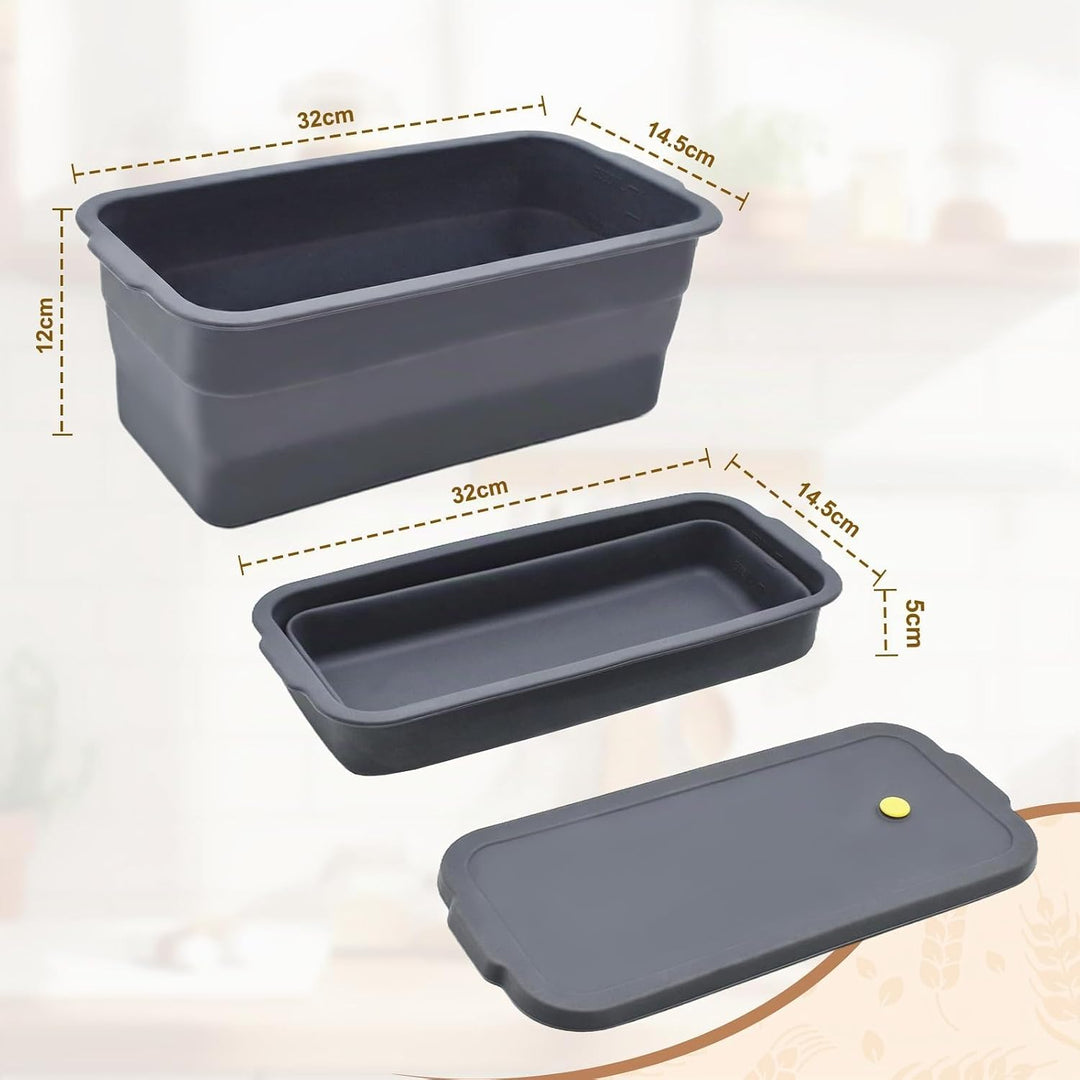 Silikon Brotbackform mit Deckel, BPA-freie, Antihaftbeschichtete, Flexible Toastbrot Backform, Hitze