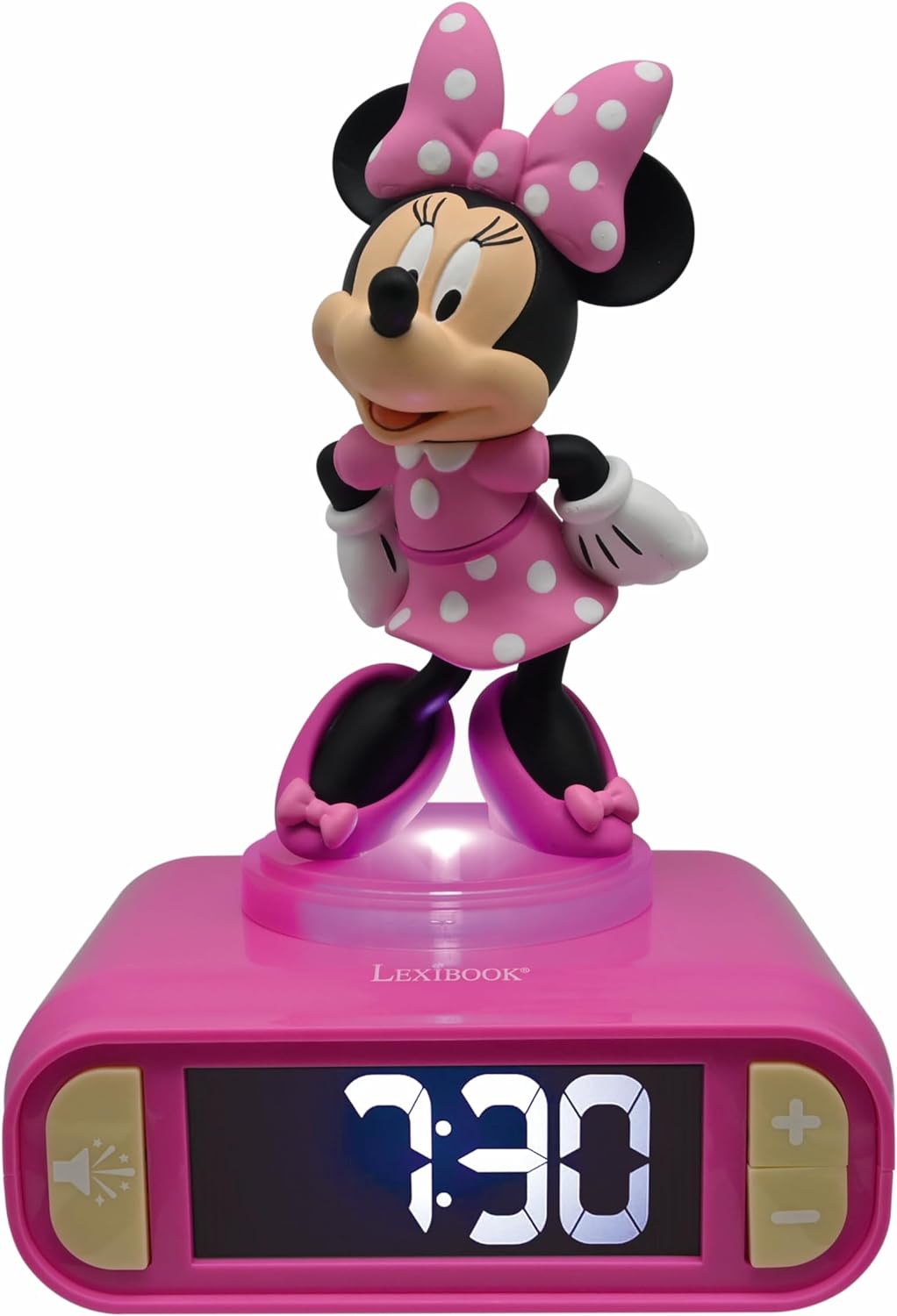 Lexibook RL800MN, Disney, Minnie Nachtlicht Wecker, Klänge und Melodien, LCD-Bildschirm mit Hintergr