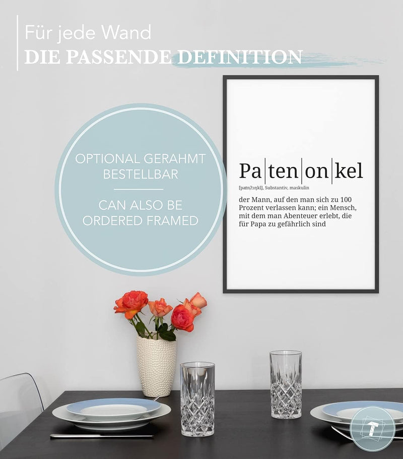 Papierschmiede® Definition: Patenonkel, DIN A1 (59x84 cm), XXL Poster für Wohnzimmer, Schlafzimmer,