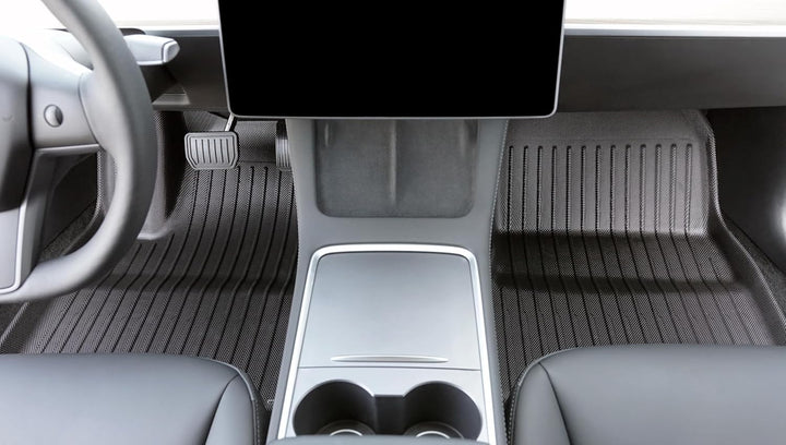 Allwetter Fussmatten Set für Tesla Model 3 Highland 2024 + 2025 + 2026 Innenraum Automatten Wasserdi