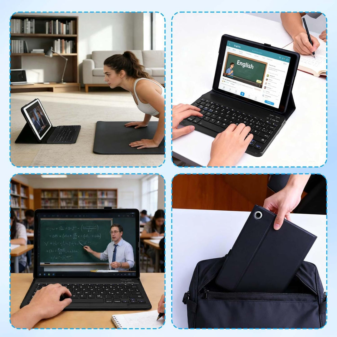 Tastatur Hülle für Lenovo Tab 10.1 Zoll 2025, Bluetooth Magnetisch Abnehmbarer QWERTZ Keyboard für L