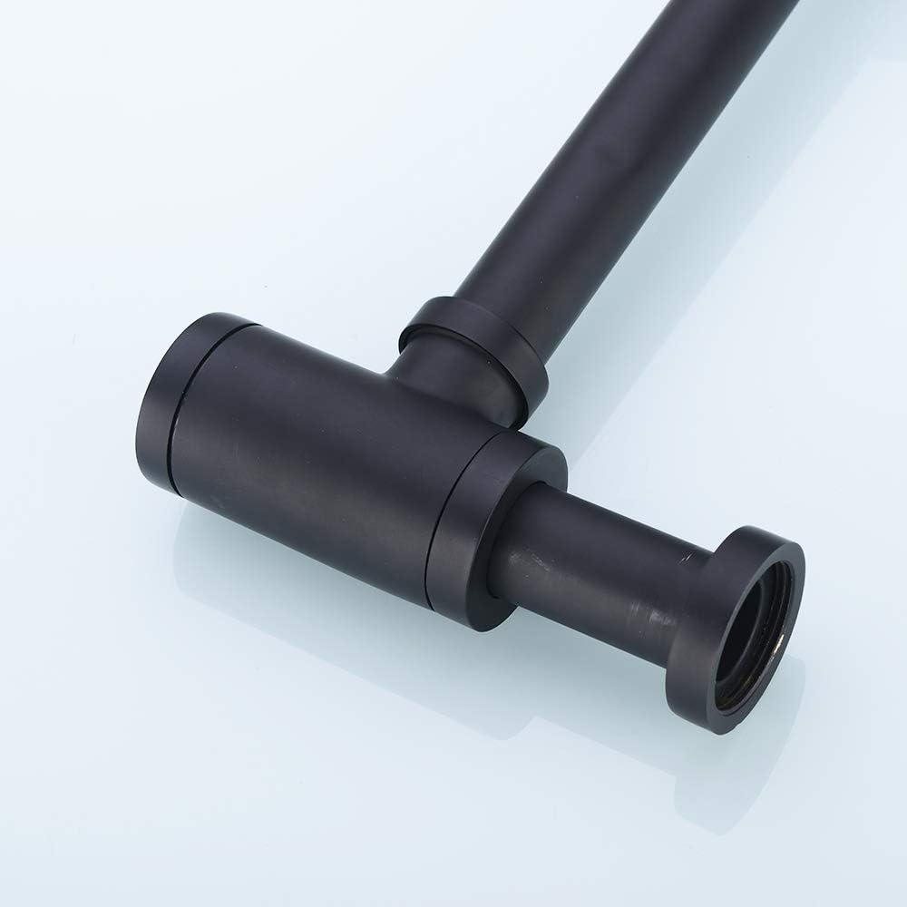 Keymark Design Siphon Schwarz Matt, Messing Syphon Sifon für Waschbecken & Waschtisch, Universal Des