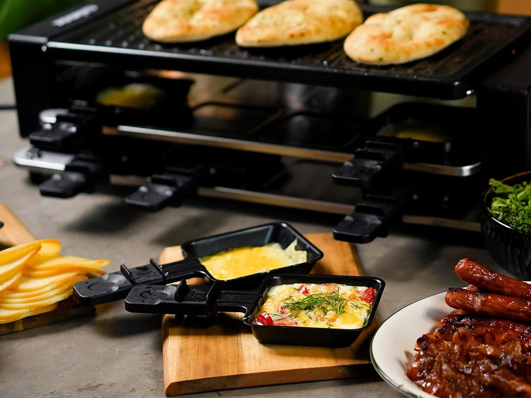 CUSIMAX Raclette Grill, Raclette mit Antihaft-Grillplatte und einstellbare Temperaturregelung, Racle