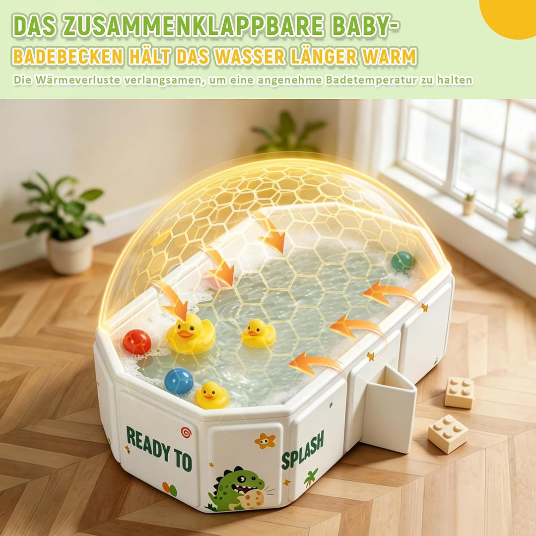 Faltbare Badewanne für Kinder &amp; Babys von 0–6 Jahren Platzsparend und Leicht, Kinderplanschbecken fü