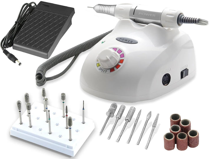 PREMIUM Fusspflegegerät Fusspflege-Set Maniküre Set Pediküre Set mit Fräser Set Diamantschleifer