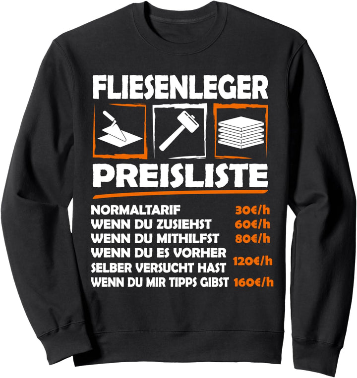 Lustiges Fliesenleger Arbeits Sweatshirt