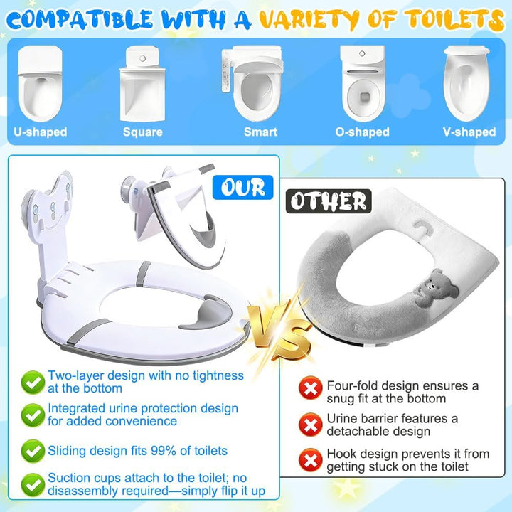 Toilettensitz Kinder, Toilettenaufsatz Kinder, Klositz für Kinder, WC Sitz Kin-der mit Urin Barriere