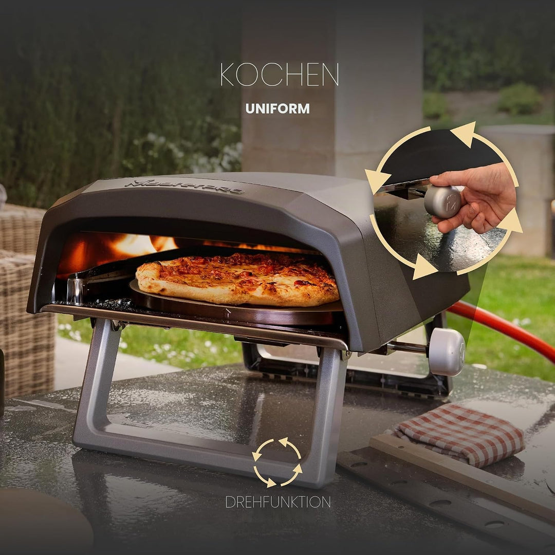 MasterPRO Napoli Drehbackofen für Gas-Pizza, schnelles, gleichmässiges Garen, Leistung bis zu 500 °C