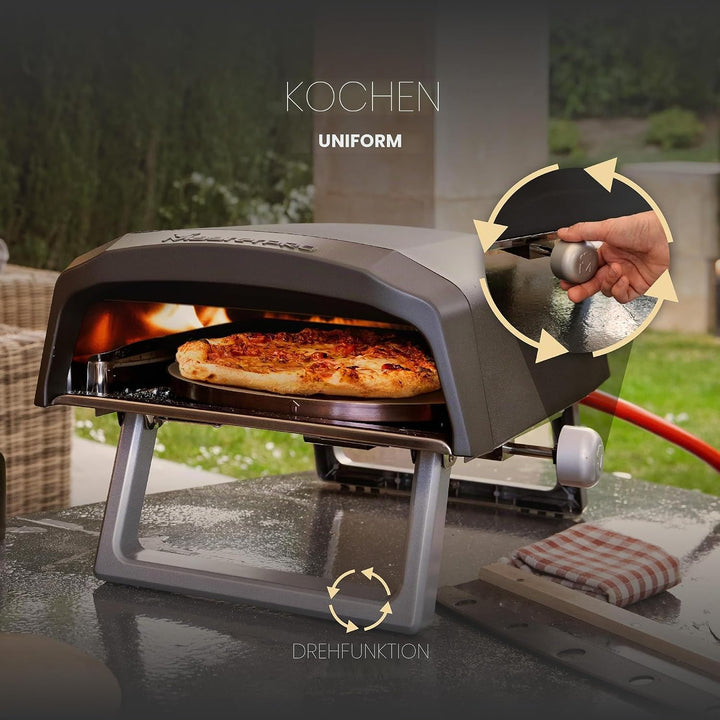 MasterPRO Napoli Drehbackofen für Gas-Pizza, schnelles, gleichmässiges Garen, Leistung bis zu 500 °C