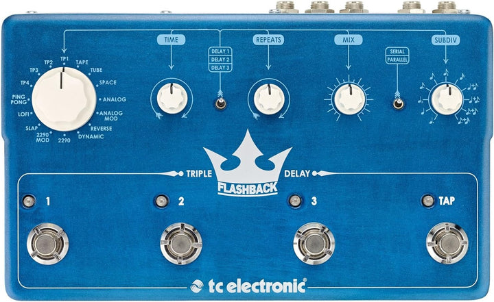 TC Electronic FLASHBACK TRIPLE DELAY Intuitives Drei-Engine-Delay-Pedal mit flexiblem Routing, Subdi