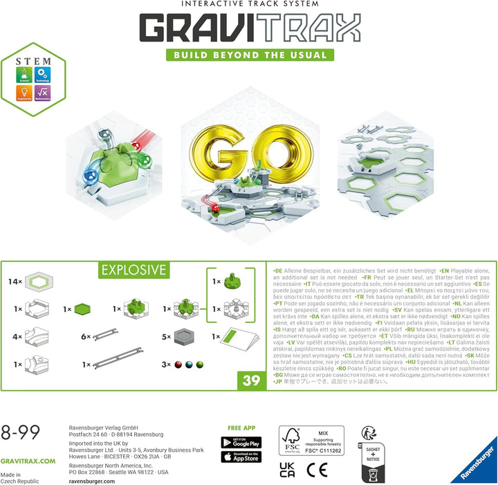 Ravensburger GraviTrax GO Explosive. Kombinierbar mit Allen GraviTrax Produktlinien, Starter-Sets, E