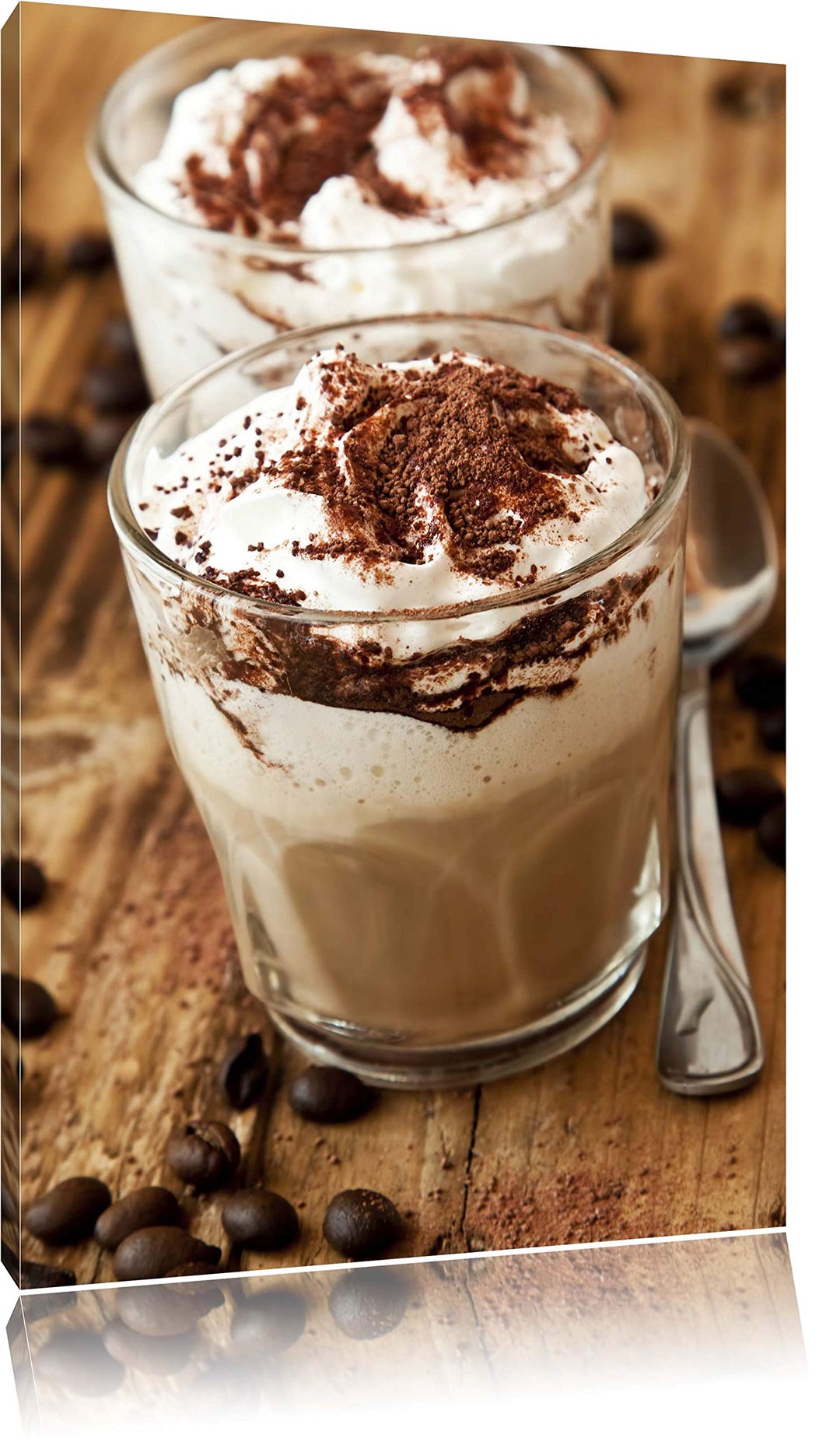 Leckerer Cappuccino mit Schokostreusel Format: 100x70 auf Leinwand, XXL riesige Bilder fertig gerahm