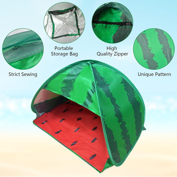 Hundestrandzelt Sonnenschutz, 1 Pack Wassermelone Tragbarer Sonnenschutz Automatisches Pop-up Strand
