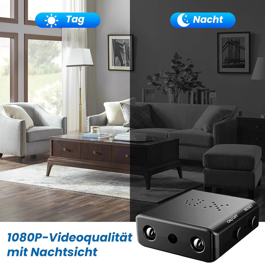 Mini Kamera-1080P HD Kleine Kamera-Batteriebetriebene Kamera, Nachtsicht, Bewegungserkennung, EIN-Kn