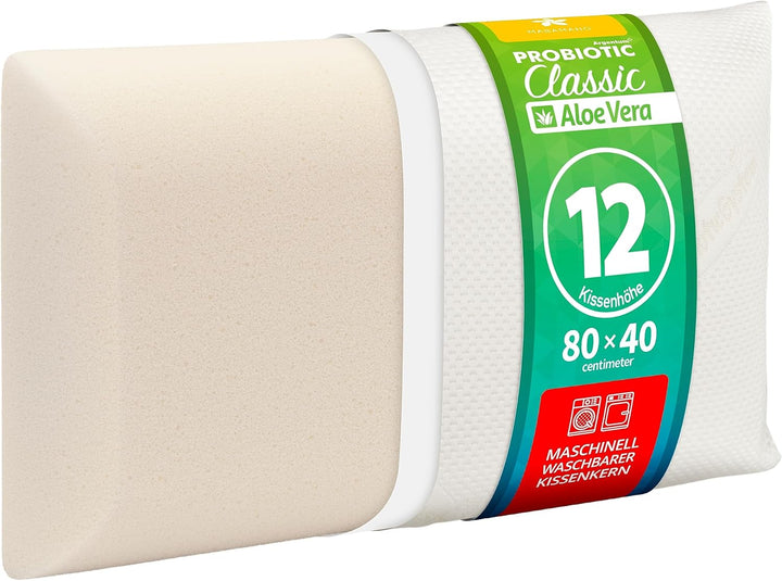 MABAMAHO Probiotic Orthopädisches Nackenstützkissen mit Aloe Vera aus Memory Viscoschaum 40x80x12 cm
