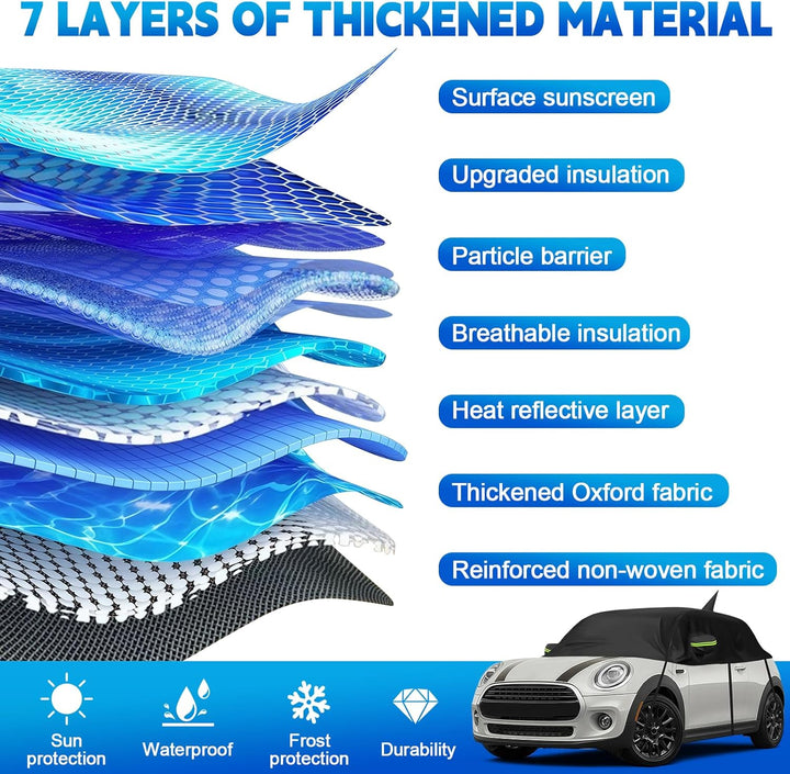 Autoabdeckung Wasserdicht Ersatz für Mini Cooper 3 Door 2000-2026 Mini Hardtop, Sonnenfest Hälfte Au