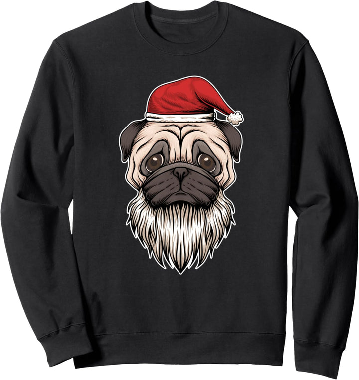Nettes Weihnachts-Mops-Weihnachtsmützen-Hundebesitzer-Gesche Sweatshirt