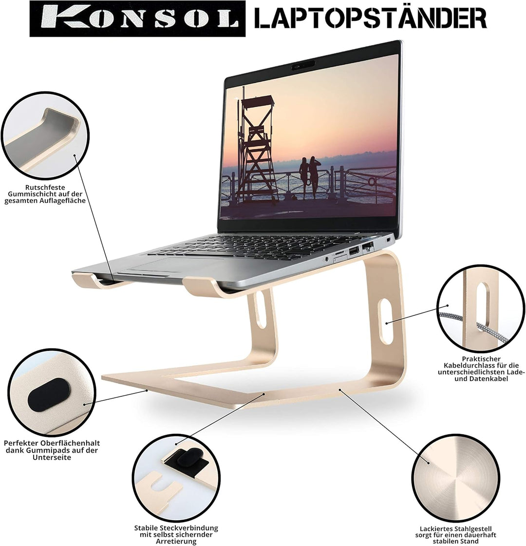 konsol Laptop ständer Ergonomisch Aluminium Notebook Ständer, Demontierbar, Tragbarer, Riser Kompati