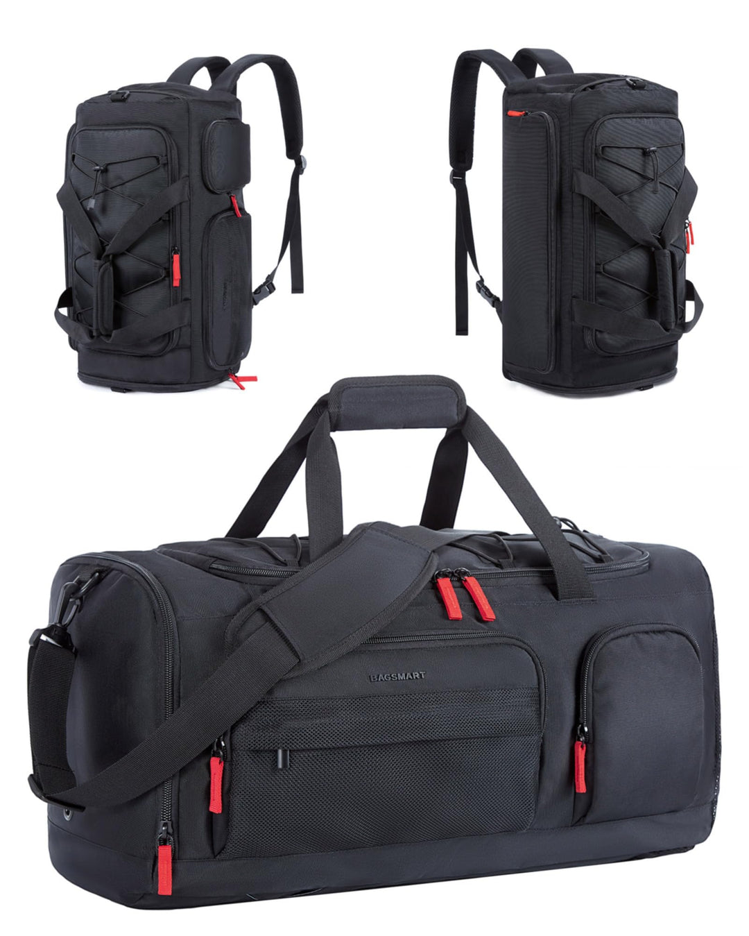 BAGSMART Sporttasche Damen und Herren, Sporttasche mit Schuhfach und Nassfach wasserdichte Gym Bag R