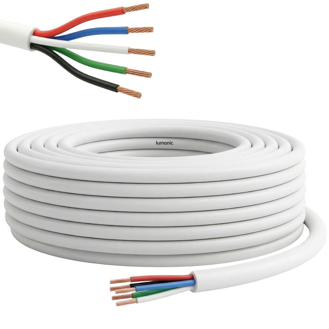 50m RGBW LED Steuerleitung 5x 0,34mm² LiYY Verlängerung 5 adrig Stromkabel weiss 50m / 50 mètres Rgb
