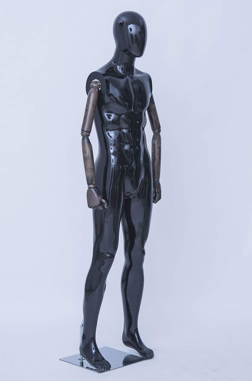 Eurotondisplay schöne abstrakte schwarz lackierte Schaufensterpuppe in Glanz bewegliche Arme und Hän