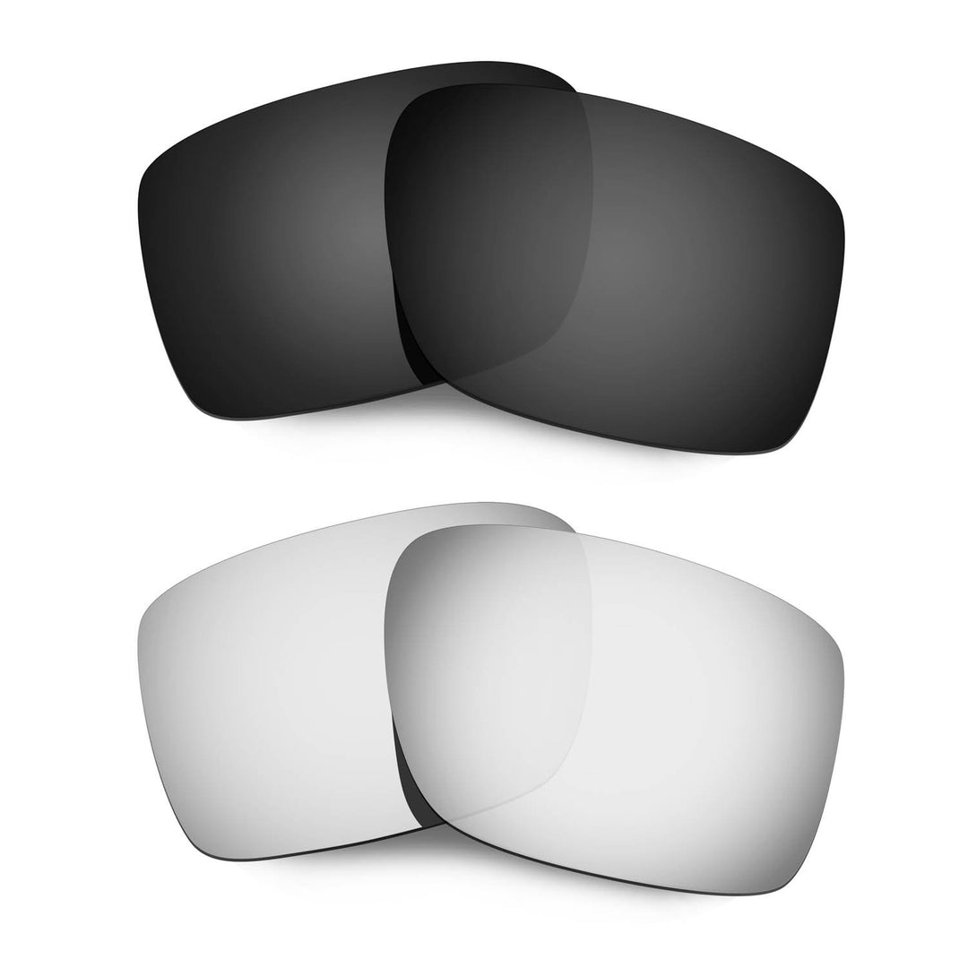 HKUCO Verstärken Ersatz-Brillengläser für Oakley Double Edge Schwarz/Titan Sonnenbrille