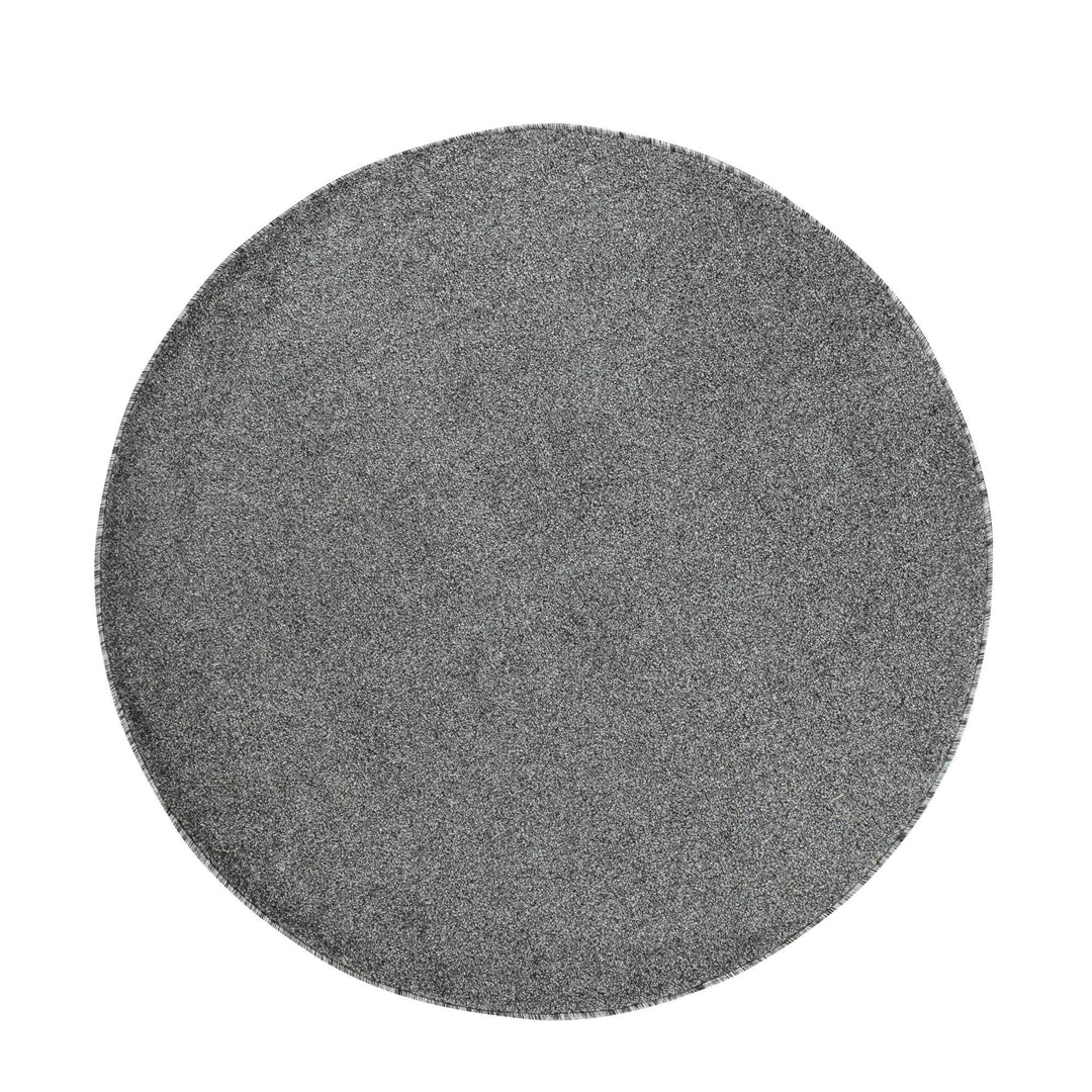 Carpetsale24 Dichter Kurzflor Teppich Wohnzimmer Grau 120 cm Rund Modern Einfarbig Design - Flauschi