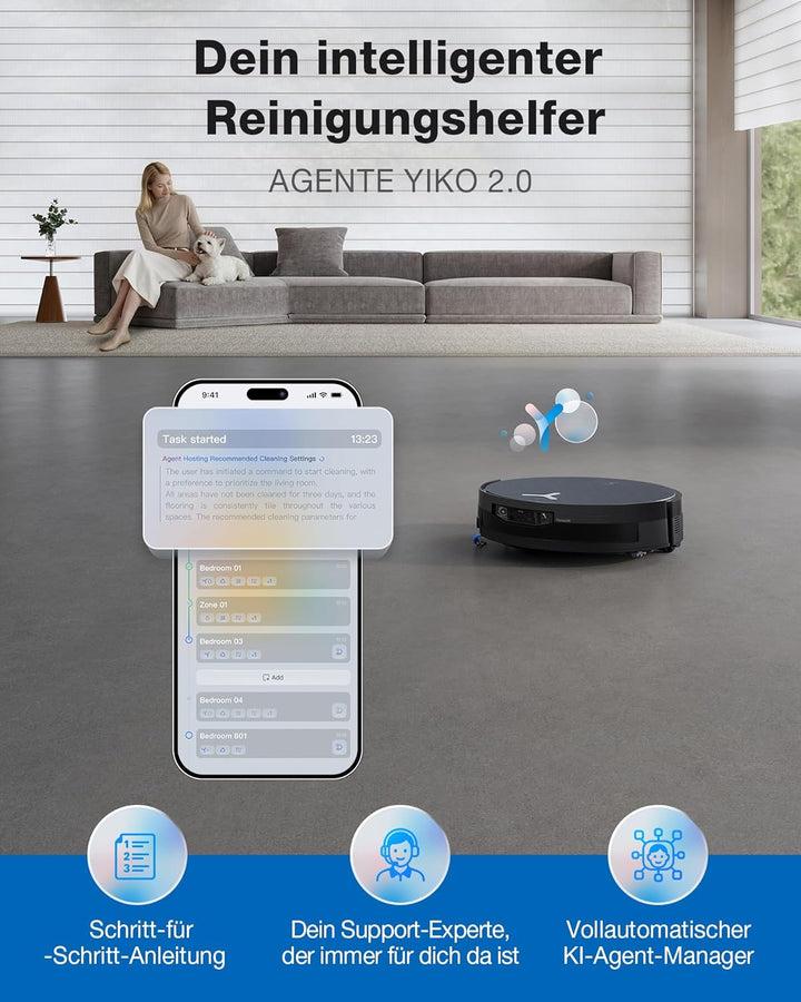 ECOVACS X12 OMNICYCLONE Saugroboter mit Wischfunktion, Blast & 22.000 Pa, FocusJet-System zur Flecke