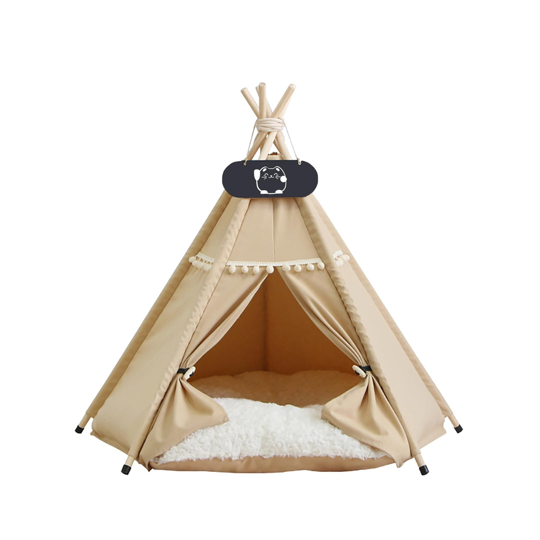 Tipi Zelt für Haustiere mit Doppelseitigem Kissen Hundezelt Abnehmbar und Waschbar Luxery Hundehöhle