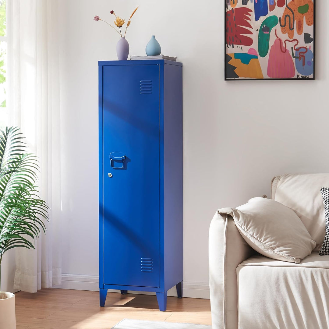 [en.casa] Einzelspind Kurikka Metallspind mit 2 Ablagen 137 x 38 x 38 cm abschliessbar Schliessfachs