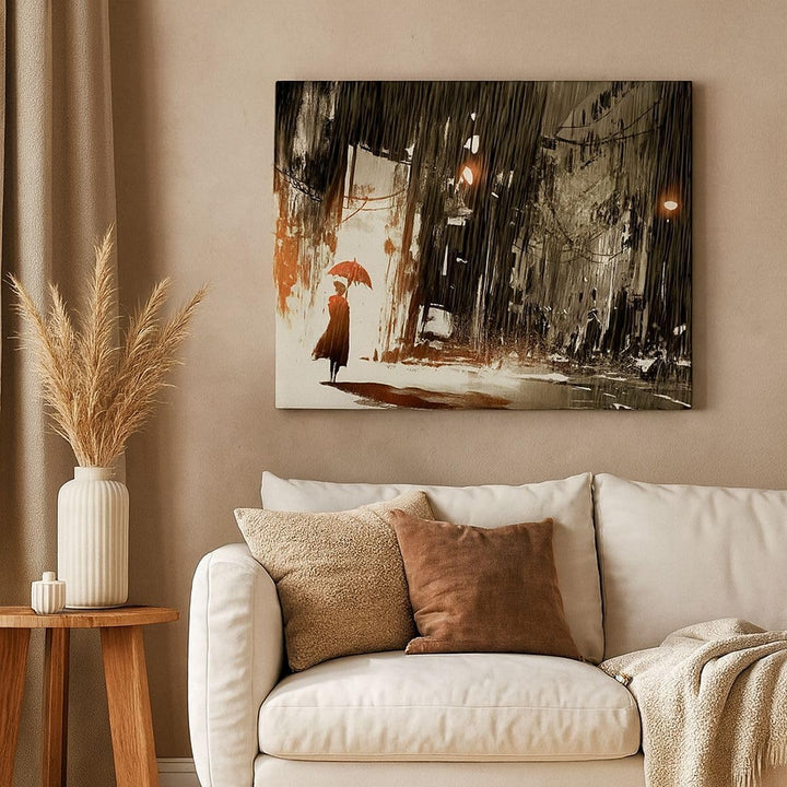 Bilder auf Leinwand 100x70cm Leinwandbild apocalypse regen Regenschirm Rätsel Gross Wanddeko Bild Sc
