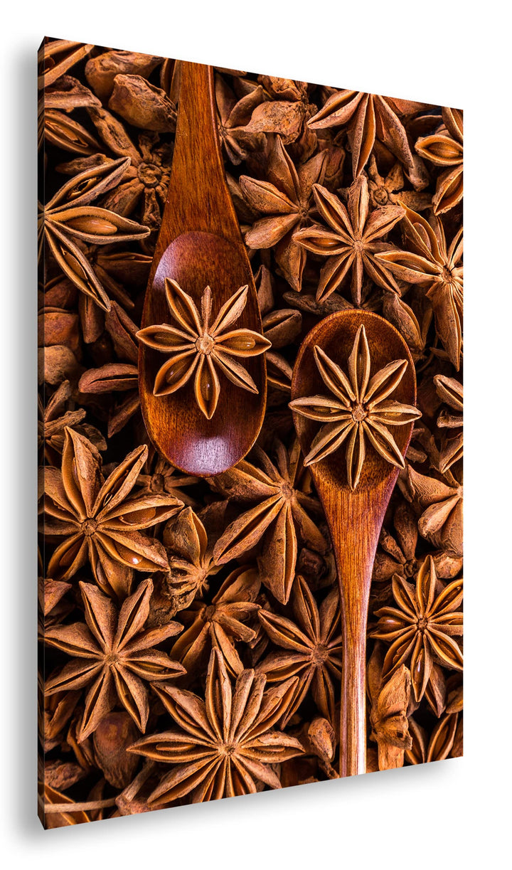 deyoli Gewürz Anise Format: 80x60 als Leinwand, Motiv fertig gerahmt auf Echtholzrahmen, Hochwertige