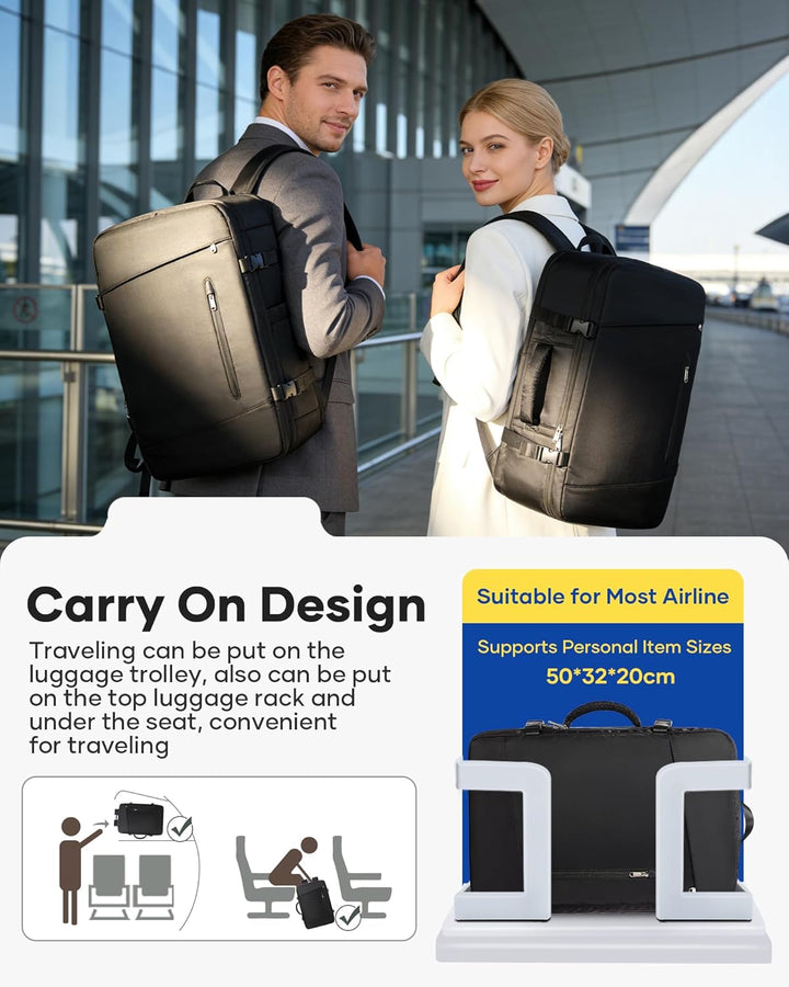 Vakuum Rucksack mit Separates Anzugfach Handgepäck Airbag Travel Backpack Reisen mit Pumpe Tagesruck