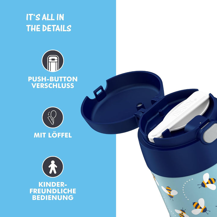 RMOVR THERMOS kids FUNTAINER FOOD JAR 0,30l, bees, Thermobehälter für Essen mit Löffel für Kinder, 5